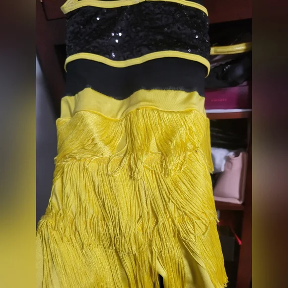 Weissman Showtime 13331 Forever Love Yellow & Black Jazz Tap Dance Costume 7 y